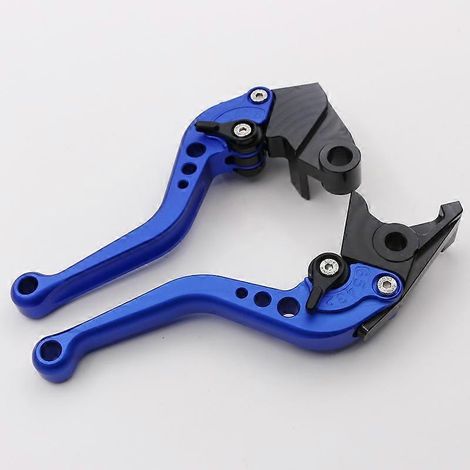 Levier de frein et d'embrayage modifié pour moto Kawasaki ZX6R/ZX636R/ZX6RR 00-04 (poignée courte bleue) (1/5)