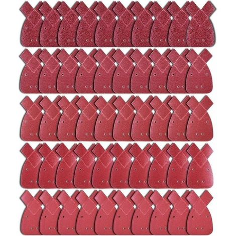 50 Pièces Feuilles Abrasives Feuille de Ponçage 10 X Grains 40/60/80/120/240 Papier Abrasif Triangles de Ponçage Fit Black and Decker Detail Palm Sander-LIAIKI (1/5)