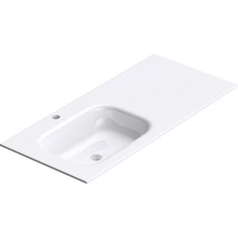 Mai & Mai lave mains blanc 100cm lavabo à encastrer en résine vasque rectangulaire sans trop-plein Col04 100x48x14cm