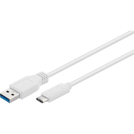 Goobay 67188 - Cable USB (1 m, USB C, USB A, 3.0 (3.1 Gen 1), Macho/Macho, Blanco) (1/4)