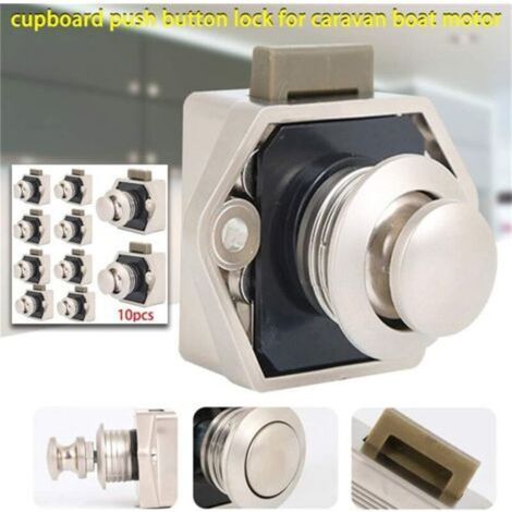 10PCS Bouton Poussoir Loquet Verrou, Sans Clé Serrure Bouton de meuble Fermoir, Bouton Porte Placard Loquet, Verrou Métal Bouton de Sécurité pour Tiroir, Porte D'armoire, RV Caravane, Camping Cardengy (1/4)