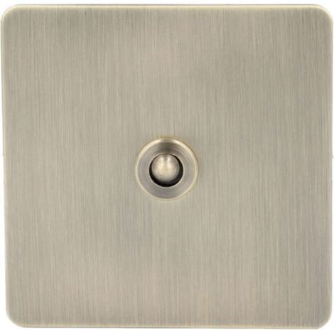 Interruttore a bilanciere AC250V, 1 pulsante, 2 vie, alimentazione, finitura bronzo anticato, pannello in acciaio inox, design unipolare -Crezuo