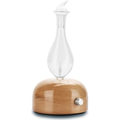 Diffuseur huiles essentielles nébuliseur verre bois LED aromathérapie maison (1/5)