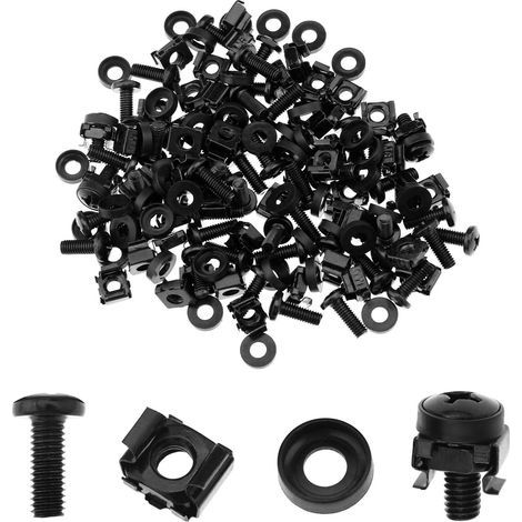 50pcs M6 Ecrou de Cage de Montage pour Rack Vis Kit de Rondelles Pièces Détachée (1/5)