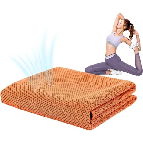 Serviette rafraîchissante - Serviette de sport - Rafraîchissement instantané - 30 x 80 cm - Orange (1/5)