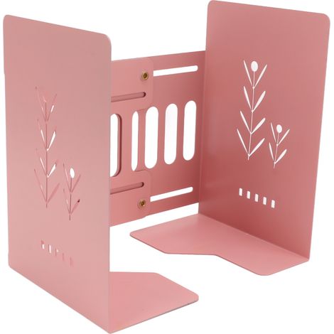 Lot de 2 Serre-livres Rétractables Rose Élégant, Réglable et Stable, Support de Livres Décoratif pour Bureau, Maison, École (1/5)