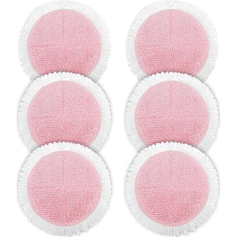 Lot de 6 lingettes de rechange pour balai électrique sans fil, lavables et essorables, compatibles avec les balais en microfibre Bobot, rose. (1/5)