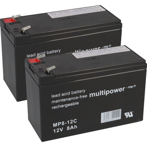 Ersatz-Akkusatz 2x 12V 8Ah für elektrischen Schneeschieber Powerpac ES230 (1/5)