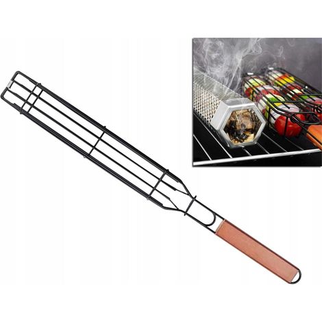 Apte Grillkorb schwarz mit Holzgriff 49 cm