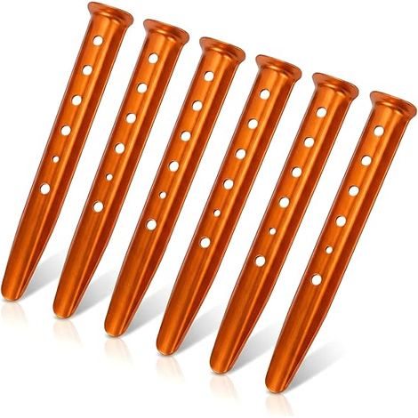 Piquets De Tente En Aluminium - 12,6 Pouce - Pour Sol Mou - Neige Et Sable - Forme En U - Couleur Haute Visibilité - Lot De 6 (1/3)