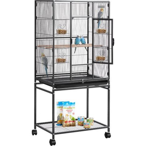 Cage Oiseau 62 - 5x42 5x137 cm Volière Oiseaux Toit Plat Cage (1/5)