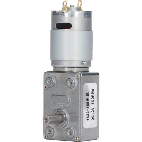 Moteur à engrenages Turbine à vis sans fin autobloquant DC 12 V CW CCW adapté pour treuil de porte fenêtre 100 tr/min (1/5)