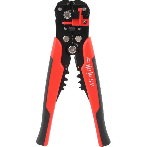 Pince à dénuder automatique 5-en-1 coupe-crimpe-dénude outil électrique rouge (1/5)