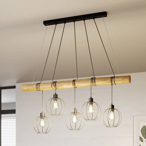 [NEUWERTIG] Euluna Hängeleuchte Hängelampe Lampe Leuchte Karou Fünfflammig Braun Gebeizt 71 B-Ware