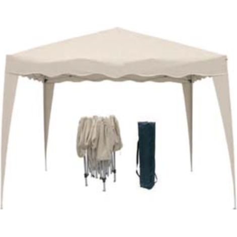 Gazebo poliestere ripiegabile bianco - cm.300x300x250h. colore beige a-08 1 pezzi Vette