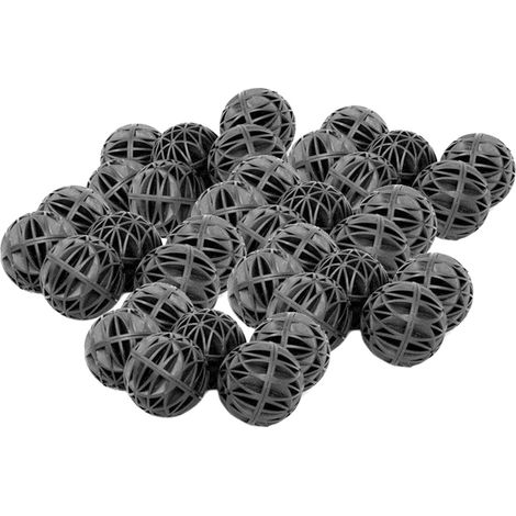 100 biologische Filterkugeln (18 mm) für Nano-/Feuchtaquarien, schwarzes Filtermedium (1/5)