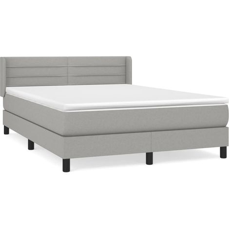 Maison Exclusive - Boxspringbett mit Matratze Hellgrau 140x190 cm