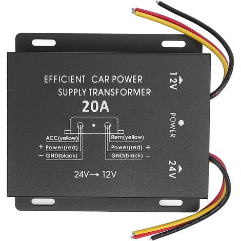 Convertisseur de tension 24V à 12V DC, alimentation électrique puissante pour voiture, camion, camping-car, SUV, bus, 20A, 240W (1/5)