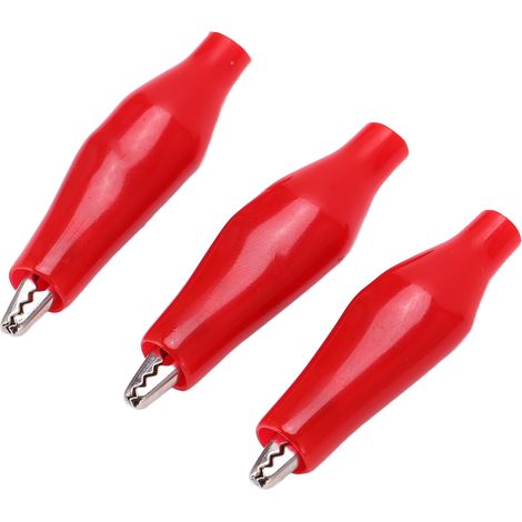 25.010 100PCS Pince de test électrique à poignée unique Assortiment électrique Pince de charge Chargeur de batterie pour test de puissance Rouge (1/5)