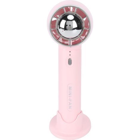 Tragbarer, per USB aufladbarer Ventilator mit eingebautem Akku, 3 Geschwindigkeitsstufen, rosa, Mini-Taschenventilator (1/5)