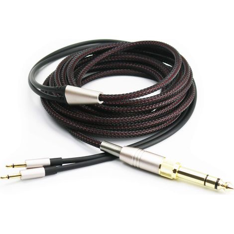 Double câble adaptateur de rechange de 2,5 mm vers 3,5 mm et 6,3 mm compatible avec casque M1060, M1060C, M565, M565 3 m (1/4)
