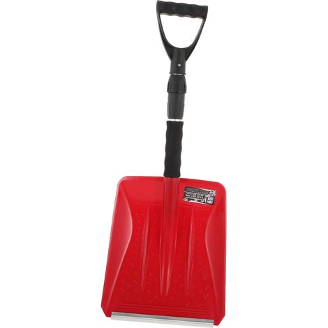 Pelle à Neige Rétractable Multifonction Plastique avec Manche Aluminium Outil Portable pour Déneigement et Boue Robuste et Ergonomique Rouge (1/5)