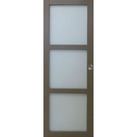 Porte Coulissante Gris Taupe Ral 7006 Vitrée H204 X L83 Cm, Coquilles Gd Menuiseries