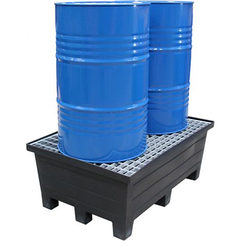 Matisère – Bac de rétention pour 2 fûts – Caillebotis acier galvanisé – Capacité 240 L – Résistant aux chocs et à la corrosion – Dimensions 1300 x 900 x 390 mm