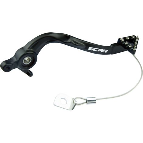 SCAR RACING Hinterradbremshebel für KTM 125-300 SX '23-'24, 250-450 SXF '23-'24, HUSQVARNA TC 125-250 '23-'24, FC 250-450 '23-'24, TX 300 '23-'24, FX350 '23-'24, FX450 '23-'24, Schwarz