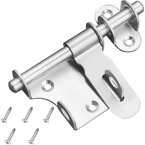 Verrou loquet porte coulissante inoxydable épais solide durable, avec trou pour cadenas, pour salle de bain, cuisine, jardin, chambre et armoires
