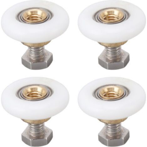 Set of 4 shower door rollers, bearing rollers, replacement rollers for bathroom glass shower doors, 20 mm (1/5)