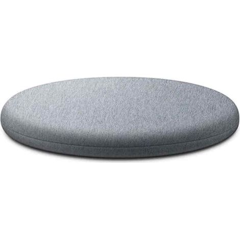 Cojín redondo de espuma viscoelástica, cómodo y transpirable, lavable para dormitorio (gris claro, 30 cm)