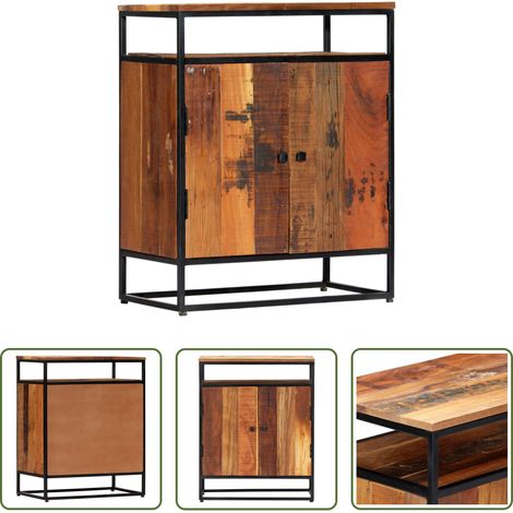 vidaXL Vintage - Beistellschrank 60x35x76 cm Massives Altholz und Stahl (1/5)