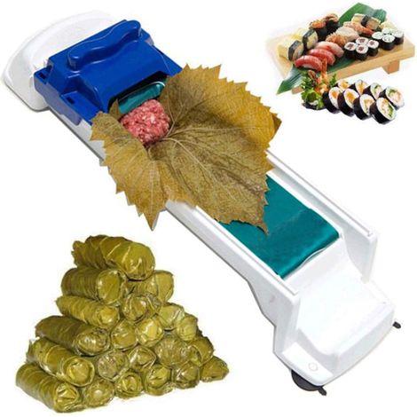 Rotolo di foglie di vite, involtini di verdure, utensili per preparare il sushi, stampo per onigiri, macchina per foglie di vite e verdure per principianti e bambini, foglie di cavolo ripiene di uva (1/5)