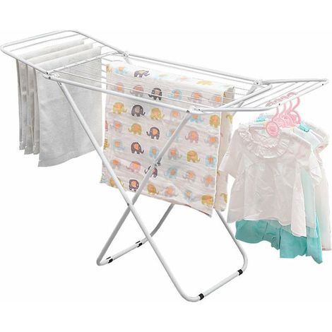 Étendoir à linge autoportant, étendoir à linge avec base stable, pliable et antidérapant pour salle de bain ou balcon - RAPANDA (1/5)