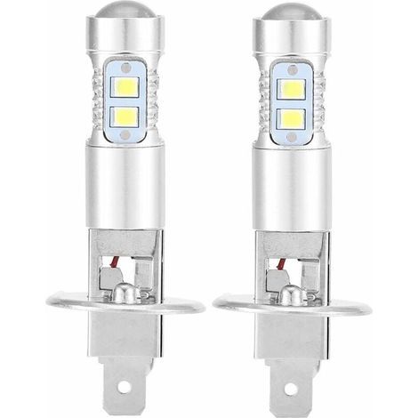 Ampoules de phares, 2x H1 6000K Ultra White 100W Kit d'ampoules de phares à LED pour feux de croisement (1/5)
