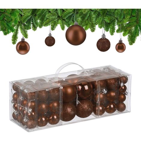Christmas Tree Baubles Set, 76 Pcs - Matte, Shiny, Glitter (1/5)