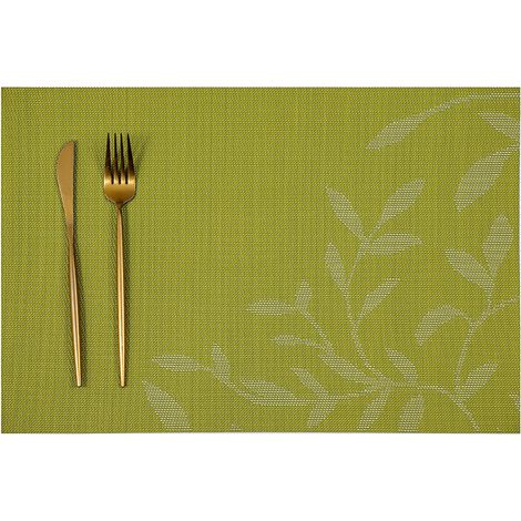 Lot de 8 sets de table en PVC à motifs floraux – Sets de table en vinyle résistants à la chaleur et aux taches (Violet) (1/3)
