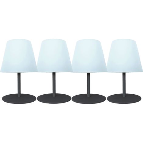 Set Mit 4 Kabellosen Led Tischlampen TWINS h16cm