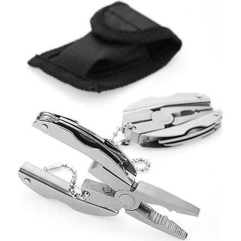 Mini pince de poche multifonction portable pliable multifonction porte-clés pour randonnée, camping (1/5)