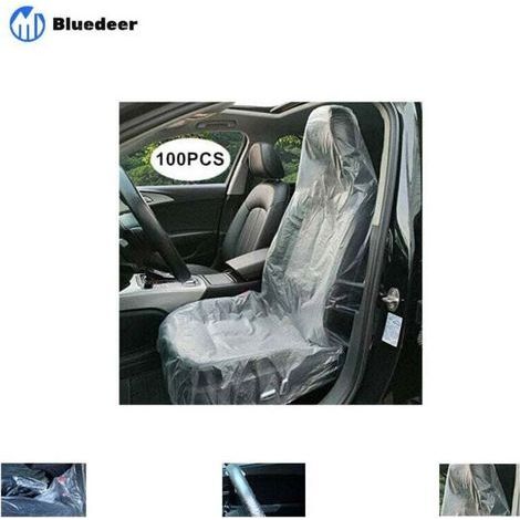 Ulisem Einweg-Sitzbezüge, 100 Stück, Bluedeer transparenter Kunststoff-Sitzbezug (1/3)