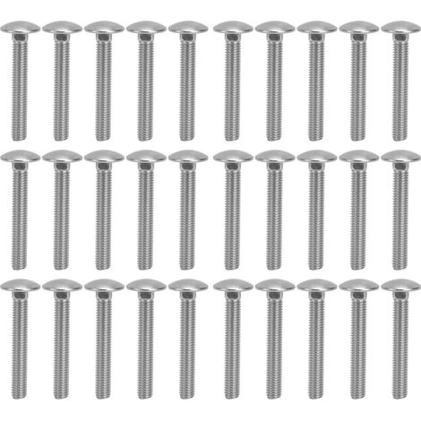 30Pcs Boulons à tête carrée M8x1.25 A2 Inoxydable, Filetage Gros, DIN603 M8x55, Vis de Carrosserie (1/5)