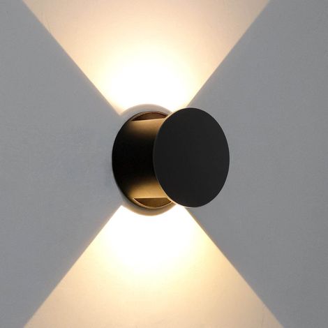 Applique murale LED à l'escalier, applique murale au couloir pour salon noire, d'intérieur, haut et bas et lumière chaude, en aluminium (moderne 3000K) (1/5)