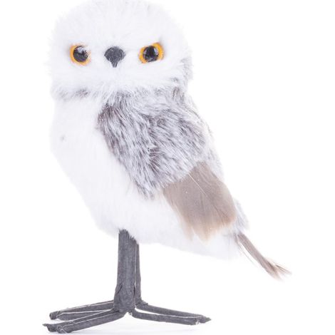 Eule MagicHome Weihnachten, grau, 13 cm