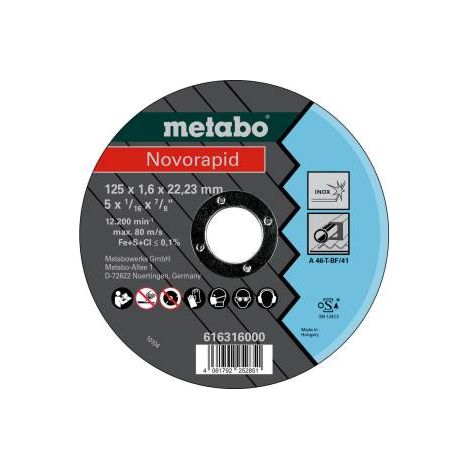 METABO Novorapid 125 x 1,6 x 22,23 Inox, TF 41 616316000