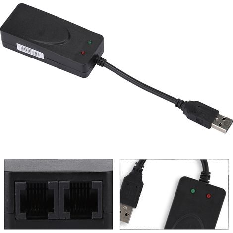 Modem Externe USB 2.0 Double Port 56K pour Windows 7, 8, 10, XP avec Pilote (1/5)