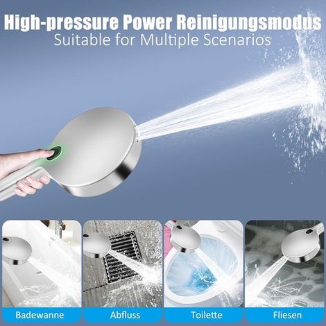 Hochdruck-Duschkopf, große 150-mm-Regendusche mit 4 Strahlarten und Wassersparfunktion (1/4)