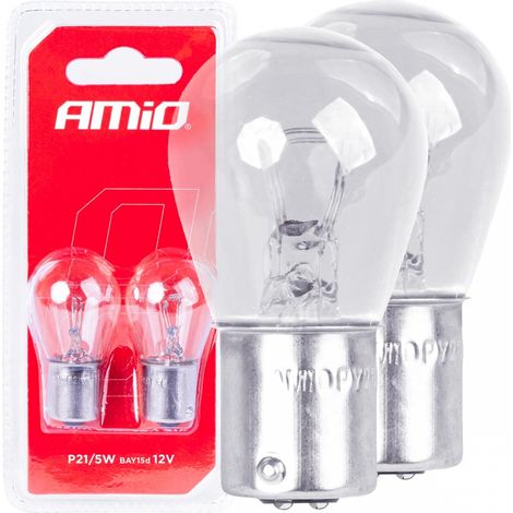 Lampadine alogene P21/5W BAY15D 12V, 2 pezzi, blister amio-03353 (1/4)