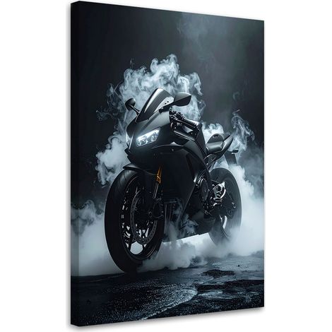 Cuadro sobre Lienzo, Motocicleta deportiva negra, 20x30 (1/5)