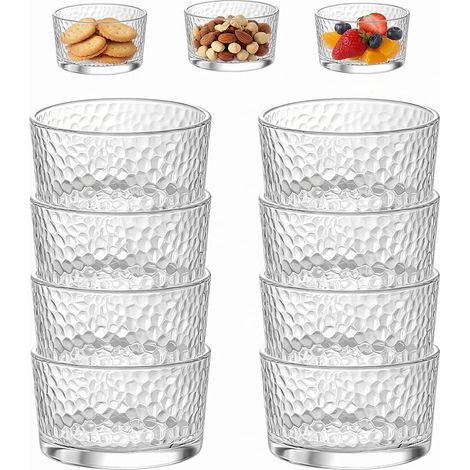 Trans Pudding Lot de 8 verres à dessert, 200 ml, bols à dessert en verre, petits ...